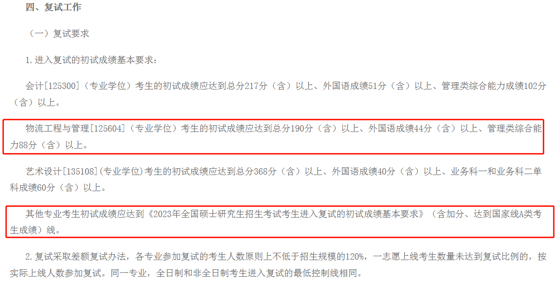 河北地质大学2023年MEM工程管理及物流工程复试分数线