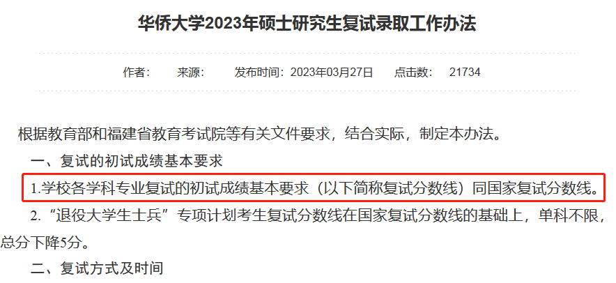 华侨大学2023年MEM工程管理硕士复试分数线：178