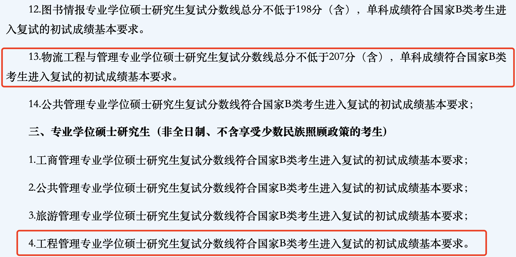 贵州财经大学2024年MEM工程管理硕士复试分数线