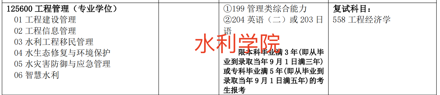 华北水利水电大学2025年工程管理硕士（MEM）招生简章