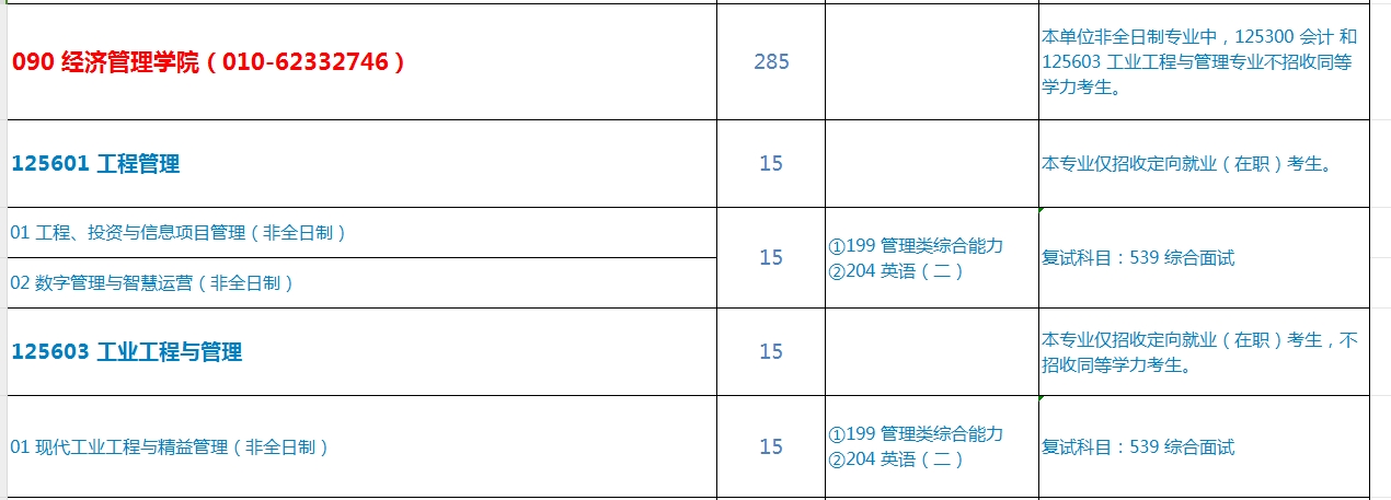 北京科技大学2025年MEM工程管理硕士招生简章