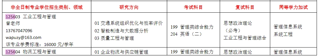 华东交通大学2025年MEM工业工程和物流工程专硕招生简章