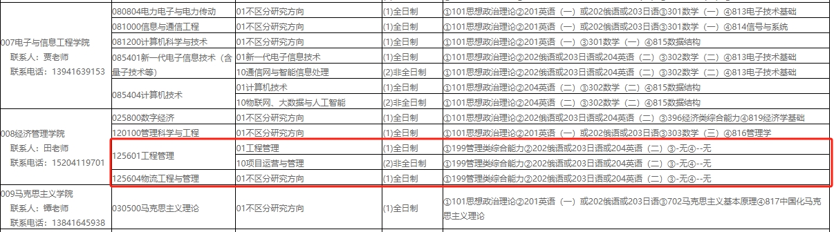 辽宁工业大学2025年MEM（125601、125604）招生简章